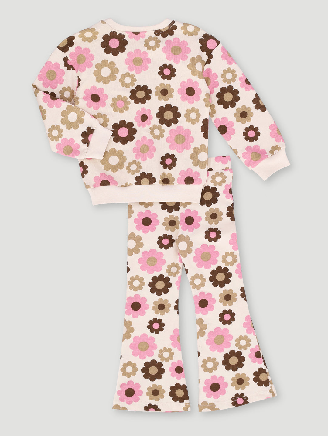 Pre-Girls Floral Print Tracktop & Legging Set - Off White