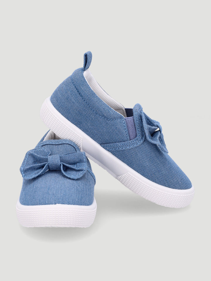 Baby Girls Slip On With Bow - Denim