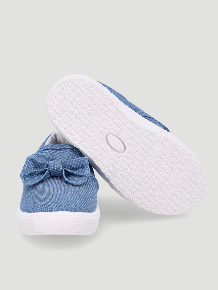 Baby Girls Slip On With Bow - Denim