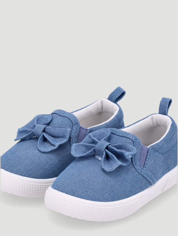 Baby Girls Slip On With Bow - Denim