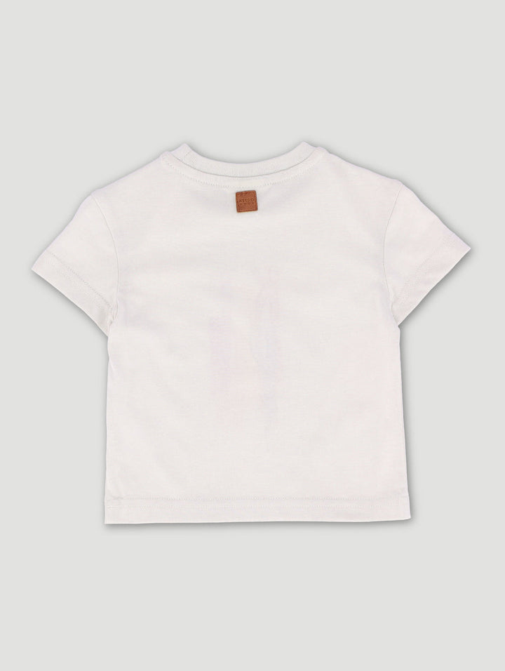 Keedo Baby Girls Embroidered Drip Logo Tee - Stone