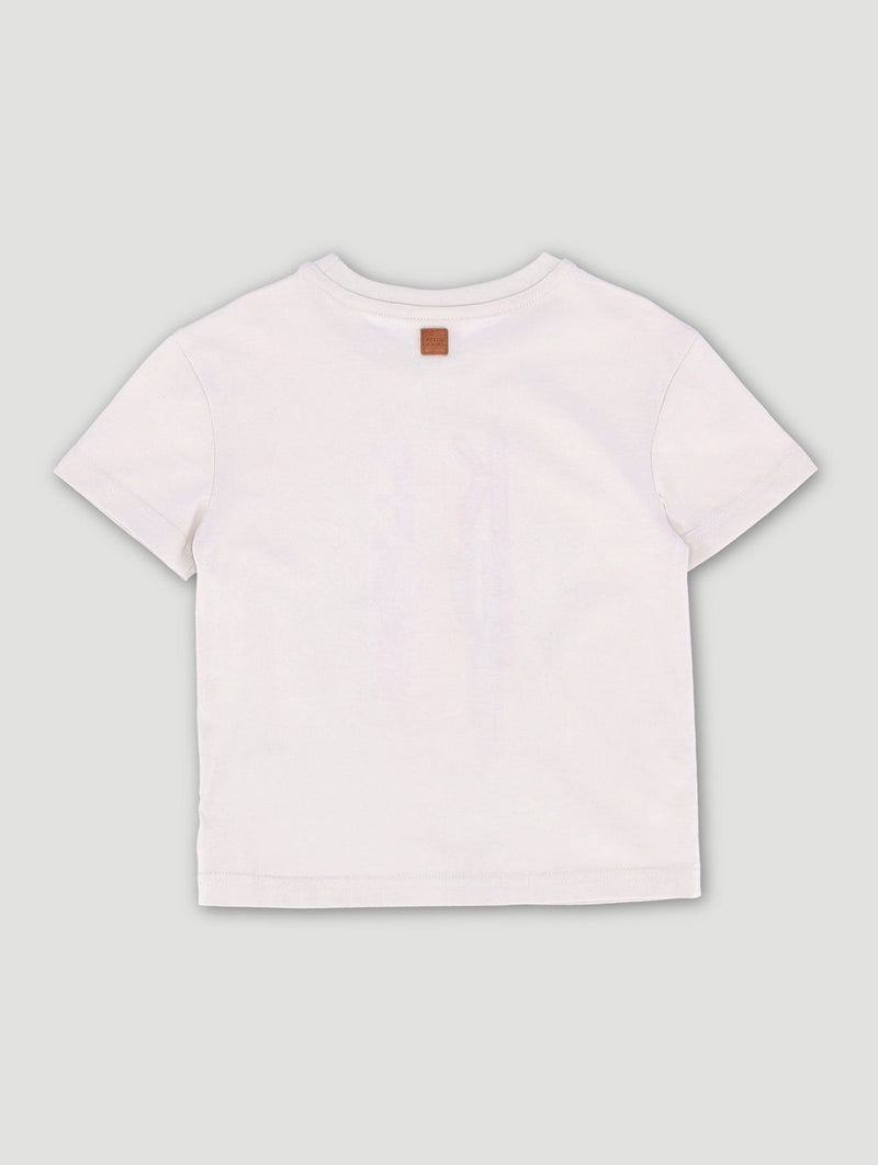 Keedo Girls Embroidered Drip Logo Tee - Stone
