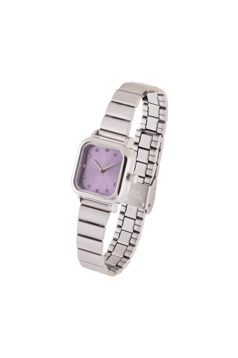 Bad Girl Watch - Silver & Lilac Cube