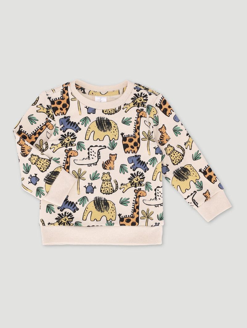 Baby Boys Wild One Fleece Top - Stone