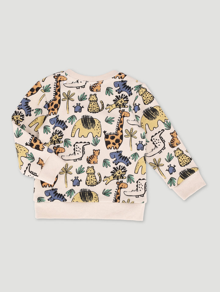 Baby Boys Wild One Fleece Top - Stone