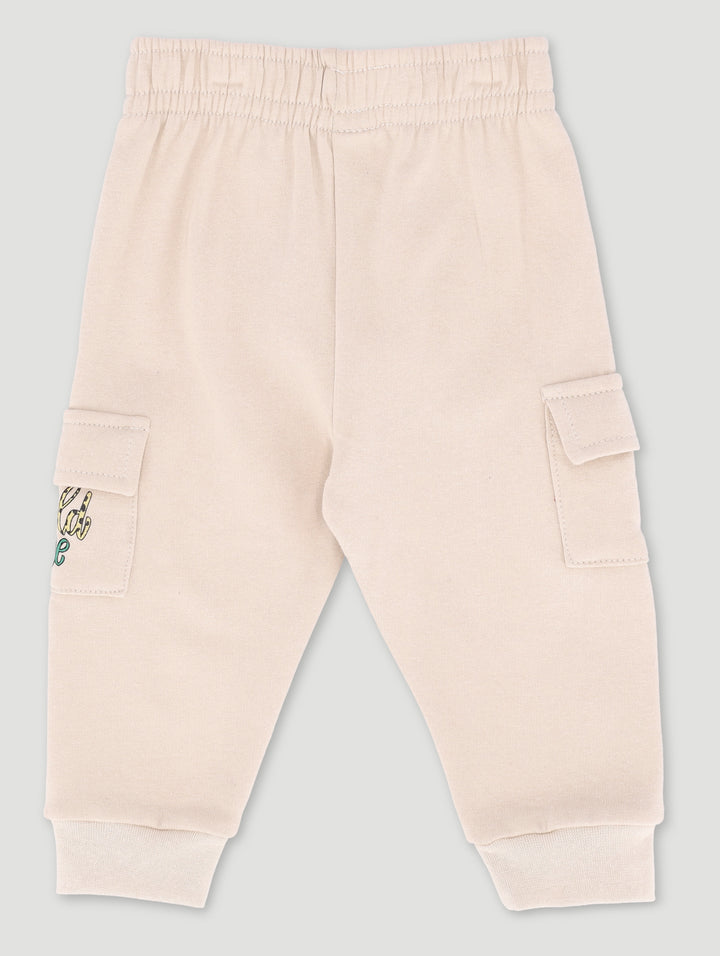 Baby Boys Wild One Fleece Bottom - Stone