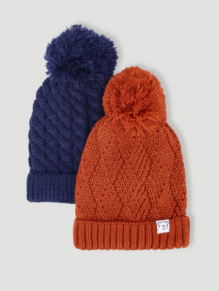 Baby Boys 2 Pack Pom Pom Beanie
