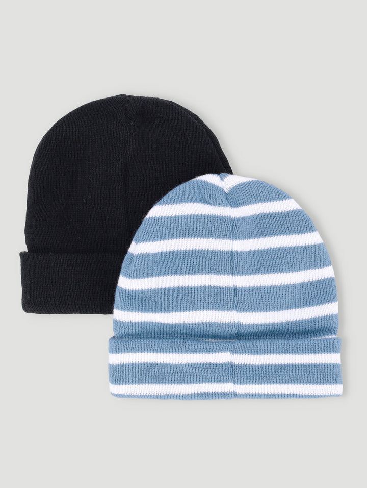 Baby Boys 2 Pack Beanie - Blue