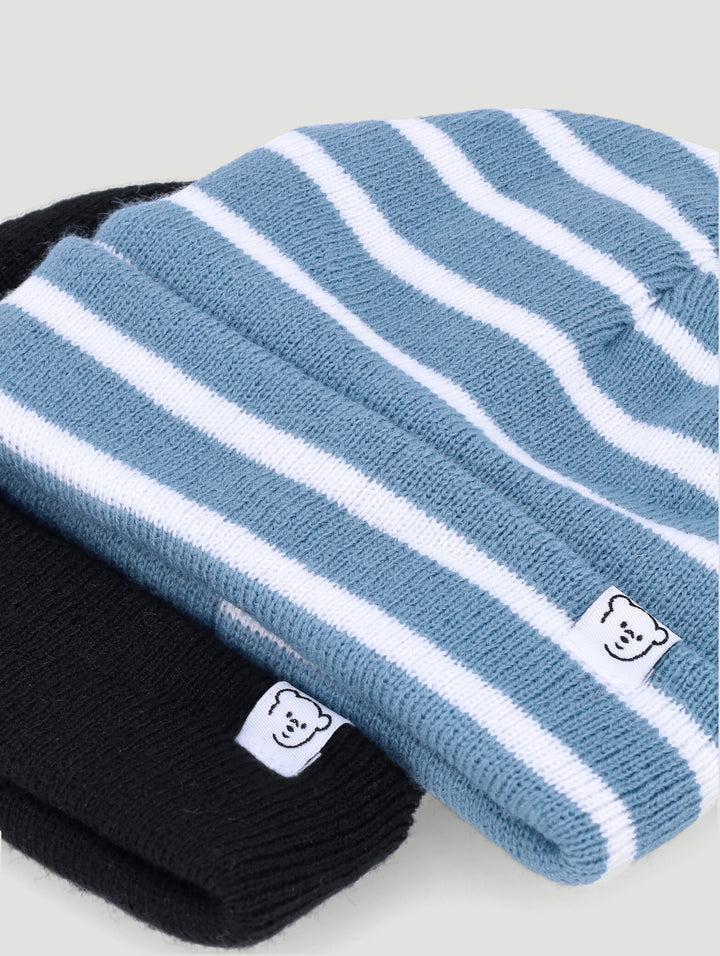 Baby Boys 2 Pack Beanie - Blue
