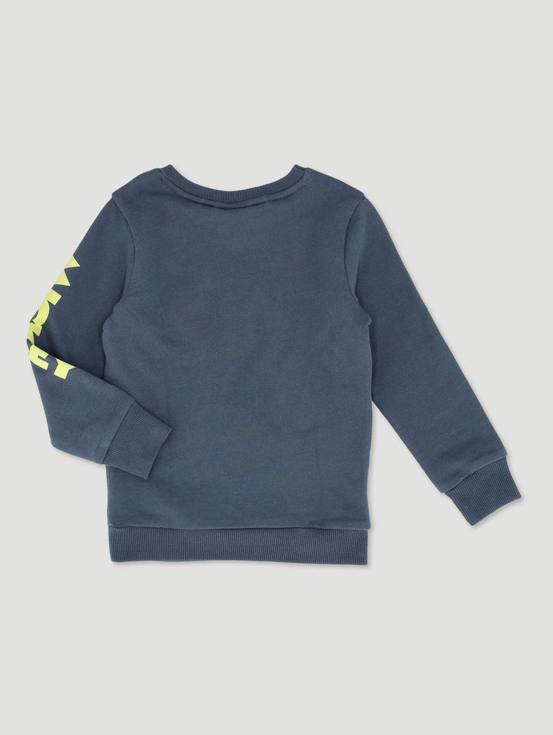 Pre-Boys Long Sleeve Mickey Crew Top - Charcoal