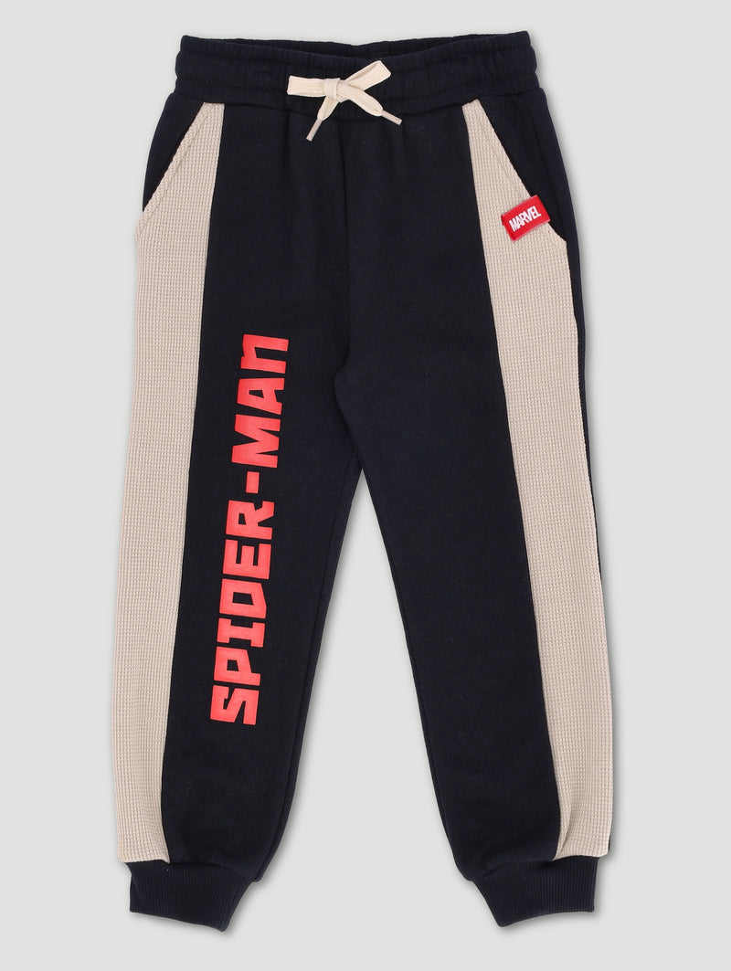 Pre-Boys Spiderman Waffle Jogger - Black/Beige