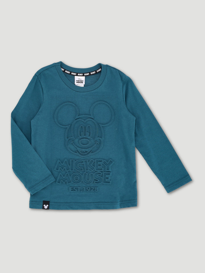Pre-Boyslong Sleeve Mickey Tee - Teal