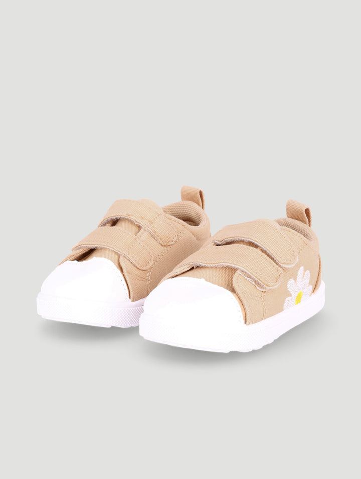 Baby Girls Daisy Canvas Sneaker - Stone