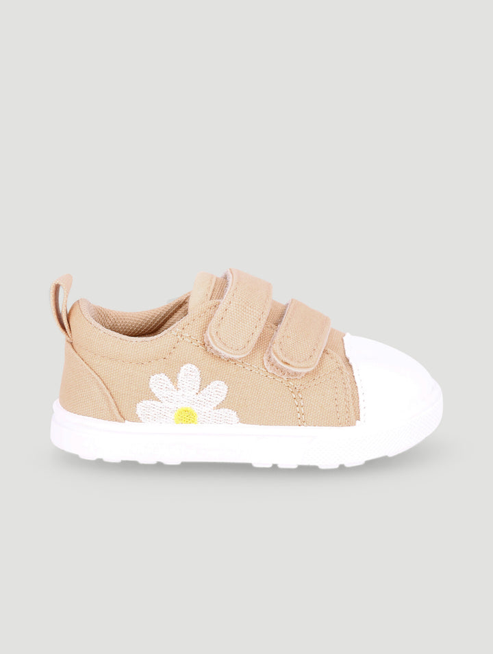 Baby Girls Daisy Canvas Sneaker - Stone