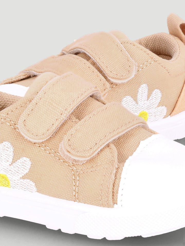 Baby Girls Daisy Canvas Sneaker - Stone