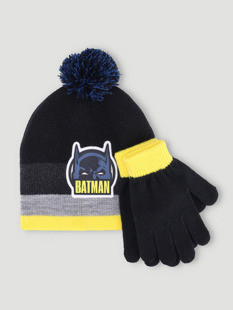 2 Pack Batman Beanie & Gloves Set - Black