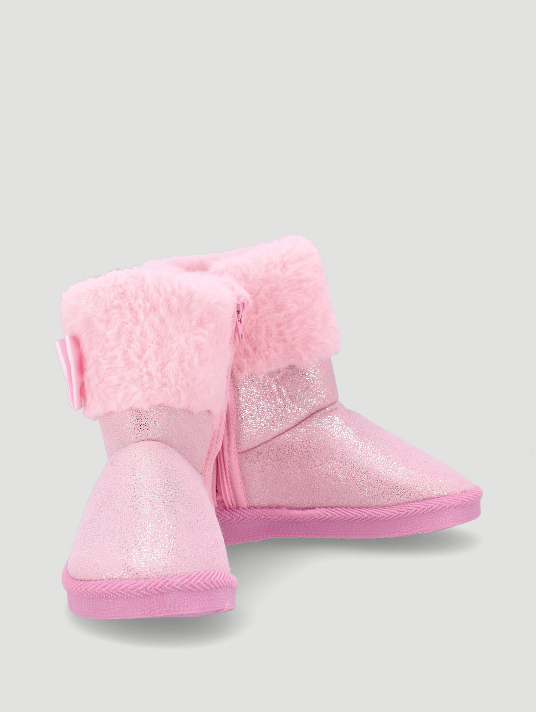 Pre-Girls Bow Trim Boot Slipper - Pink
