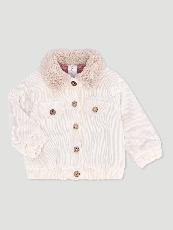 Baby Girls Lined Corduroy Jacket - Cream