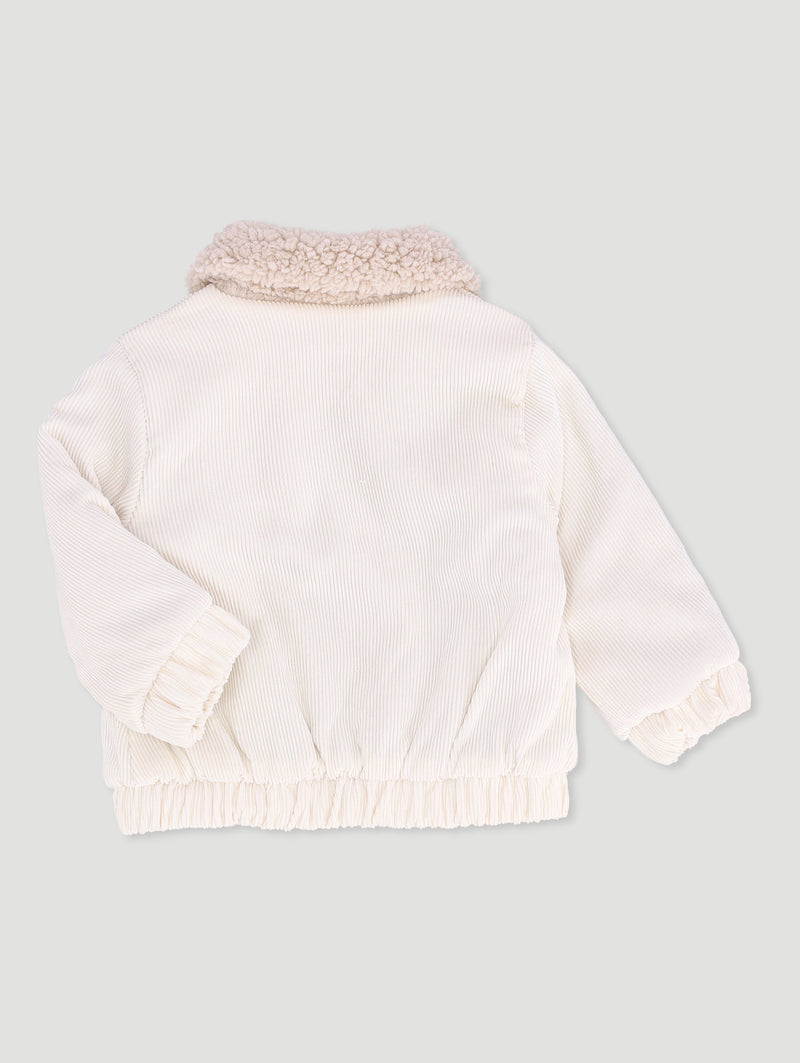 Baby Girls Lined Corduroy Jacket - Cream