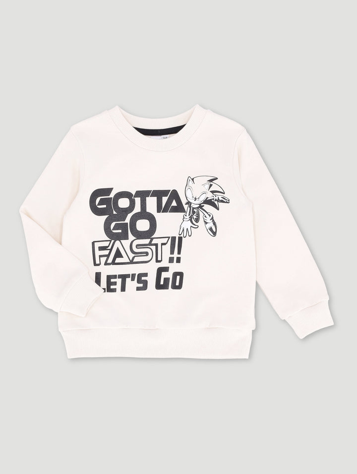 Pre-Boys Long Sleeve Sonic Fleece Crew Top - Stone