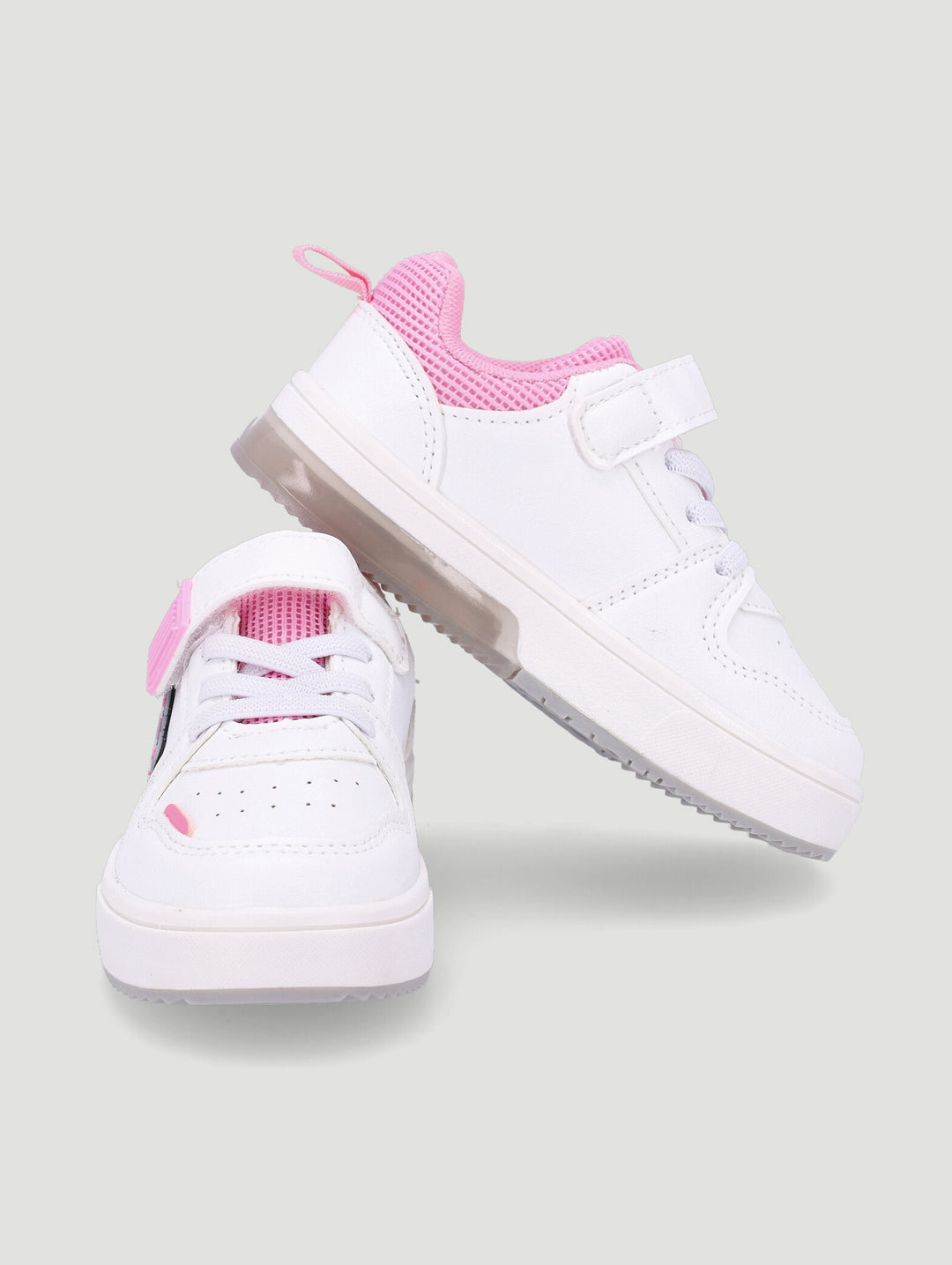 Pre-Girls Butterfly Low Light Up Sneaker - White/Pink