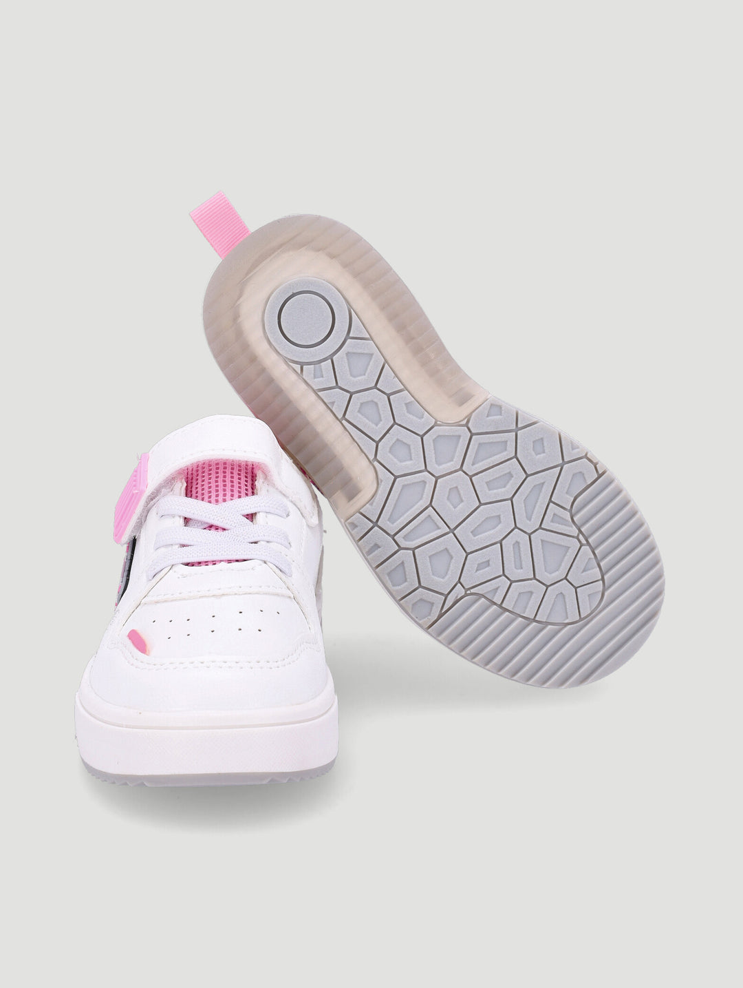 Pre-Girls Butterfly Low Light Up Sneaker - White/Pink