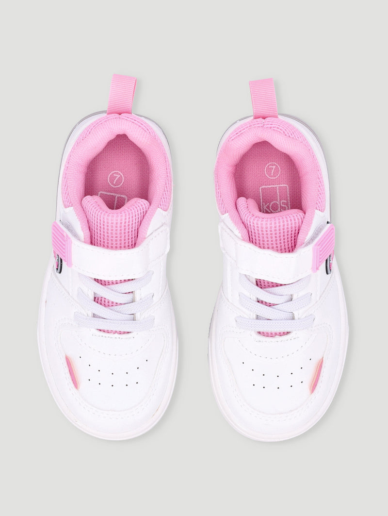 Pre-Girls Butterfly Low Light Up Sneaker - White/Pink