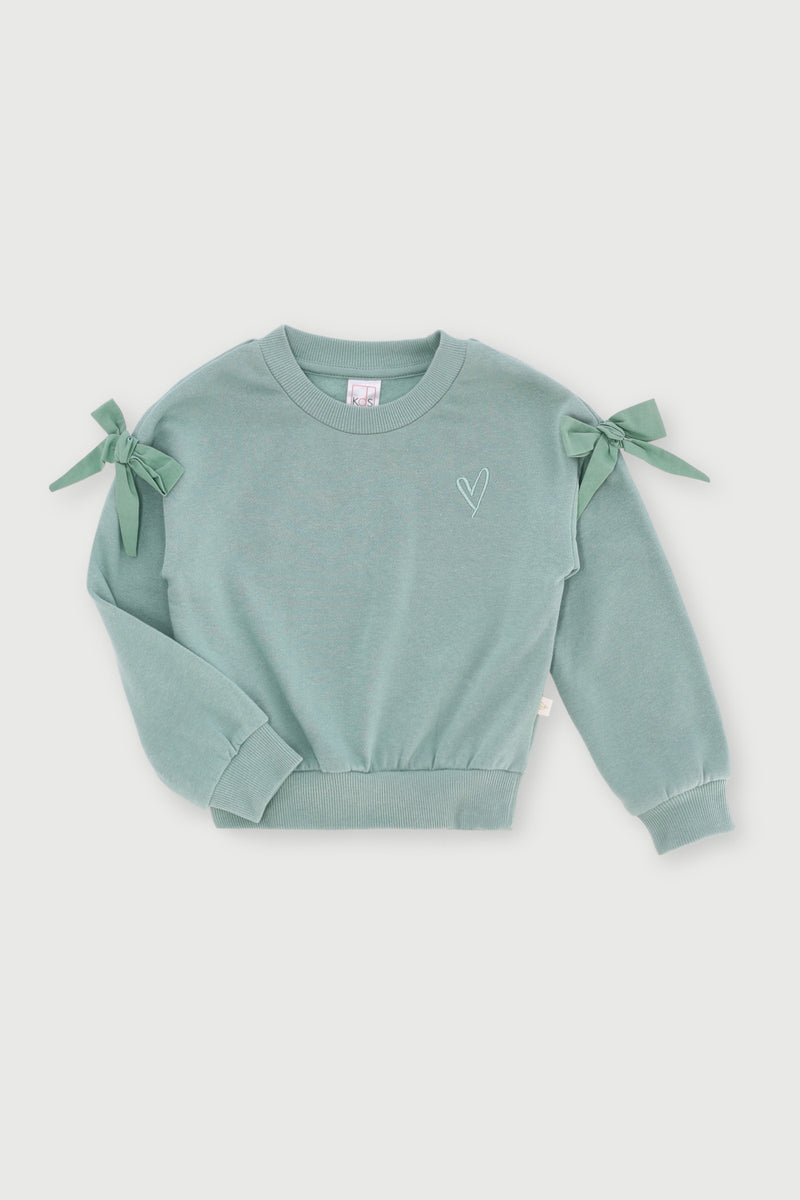 Pre-Girls Bow Sleeve Track Top - Sage