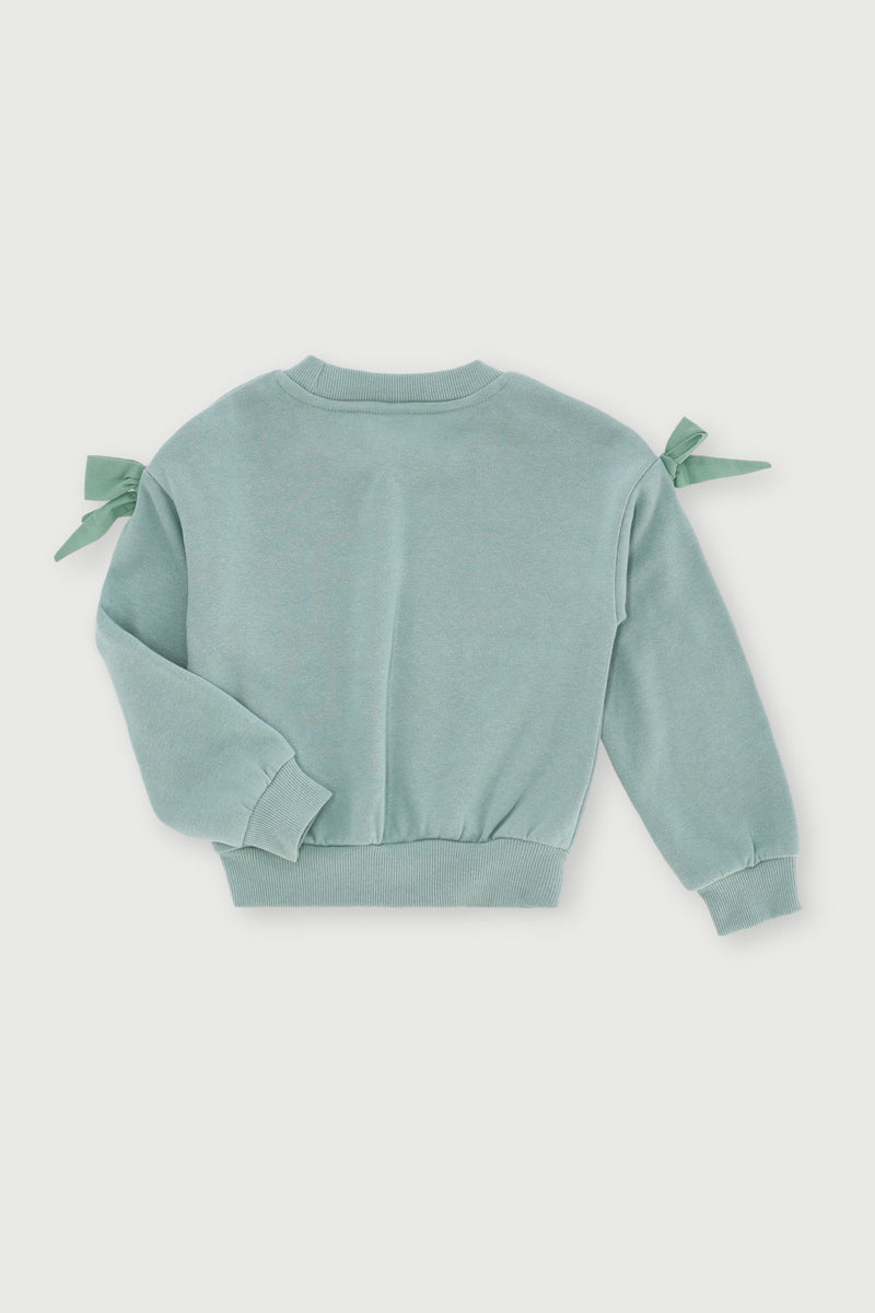 Pre-Girls Bow Sleeve Track Top - Sage