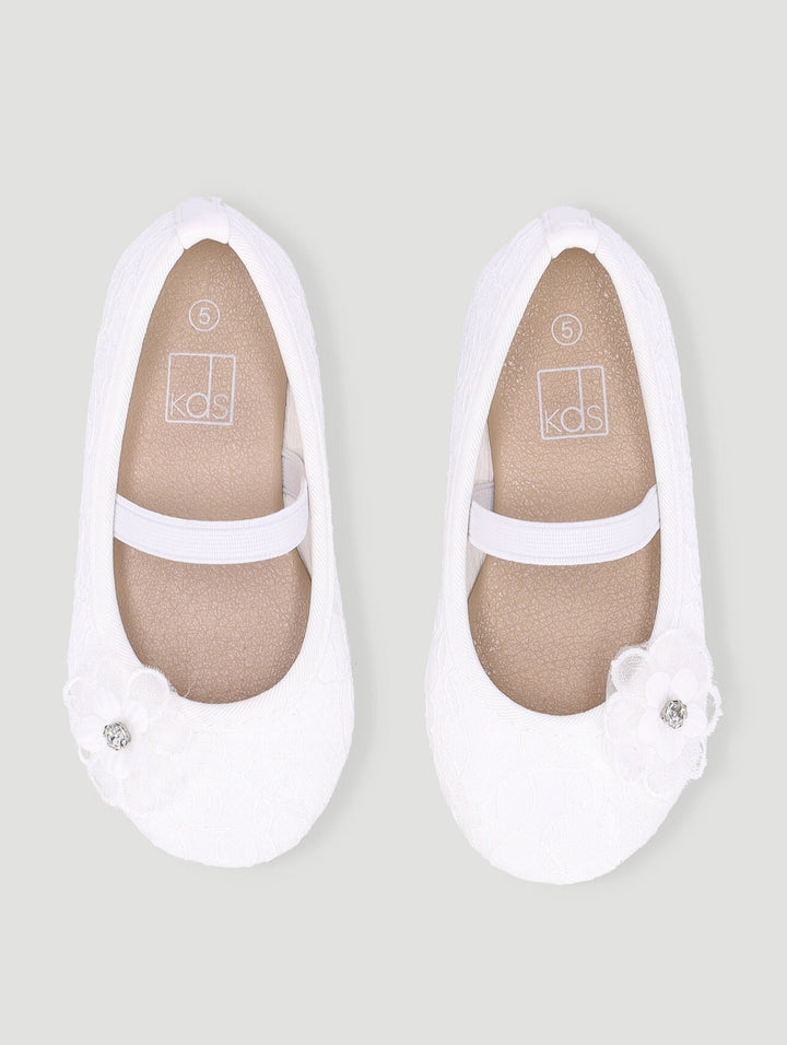 Pre-Girls Lace Occasion Pump - White
