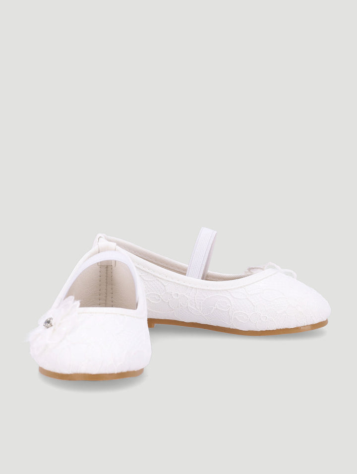 Pre-Girls Lace Occasion Pump - White