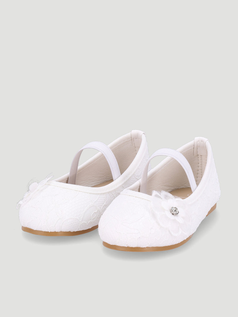 Pre-Girls Lace Occasion Pump - White