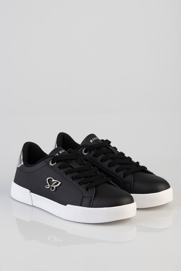 Classic Lace Up Logo Hardward Sneaker - Black