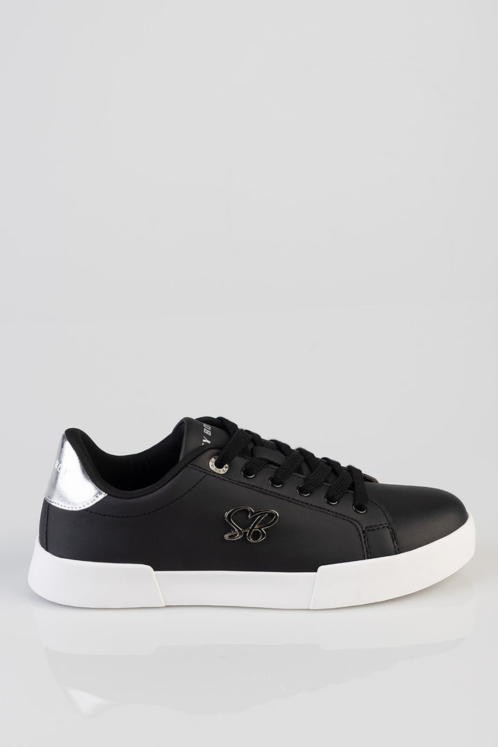Classic Lace Up Logo Hardward Sneaker - Black
