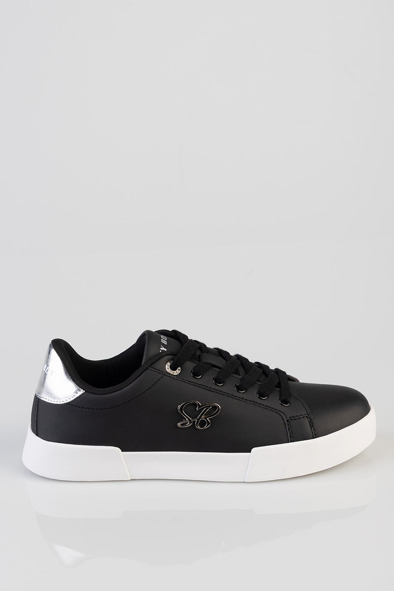 Classic Lace Up Logo Hardward Sneaker - Black