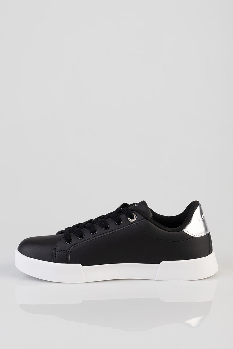 Classic Lace Up Logo Hardward Sneaker - Black