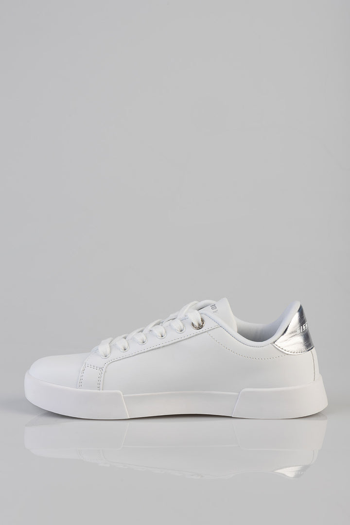 Classic Lace Up Logo Hardward Sneaker - White
