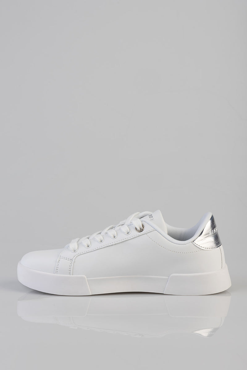 Classic Lace Up Logo Hardward Sneaker - White