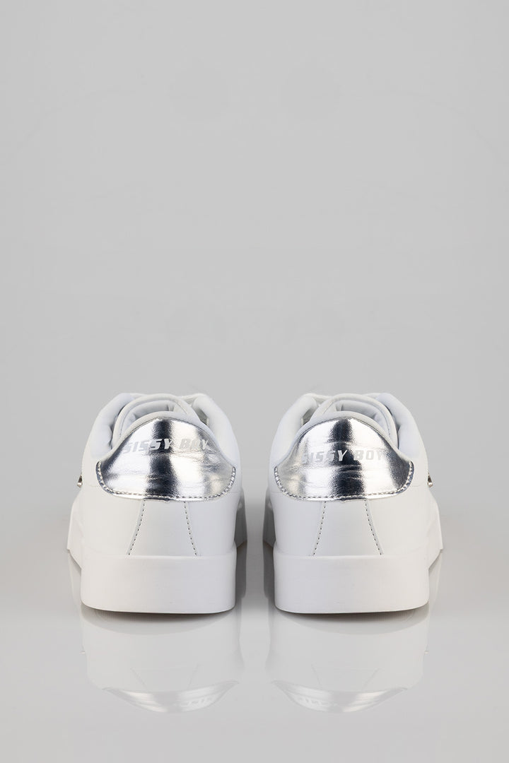 Classic Lace Up Logo Hardward Sneaker - White