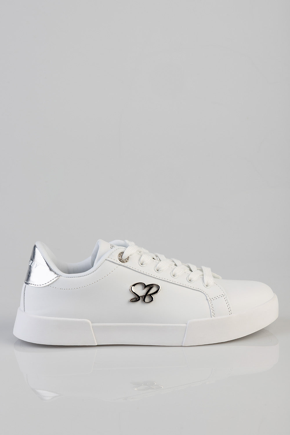 Classic Lace Up Logo Hardward Sneaker - White