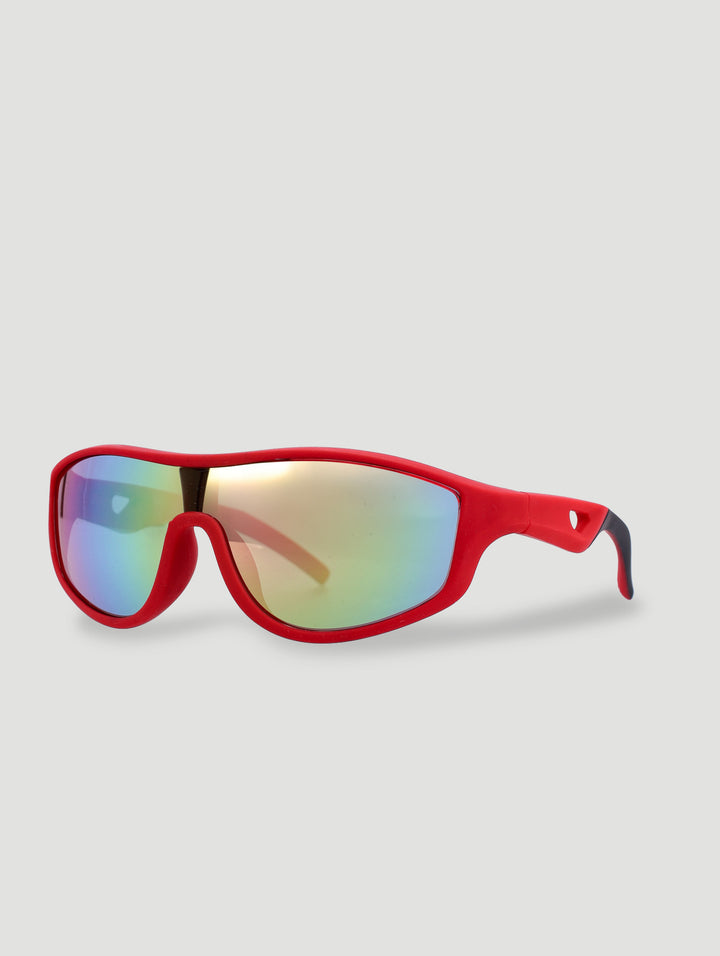 Pre-Boys Rubber Sports Visor Sunglasses - Black