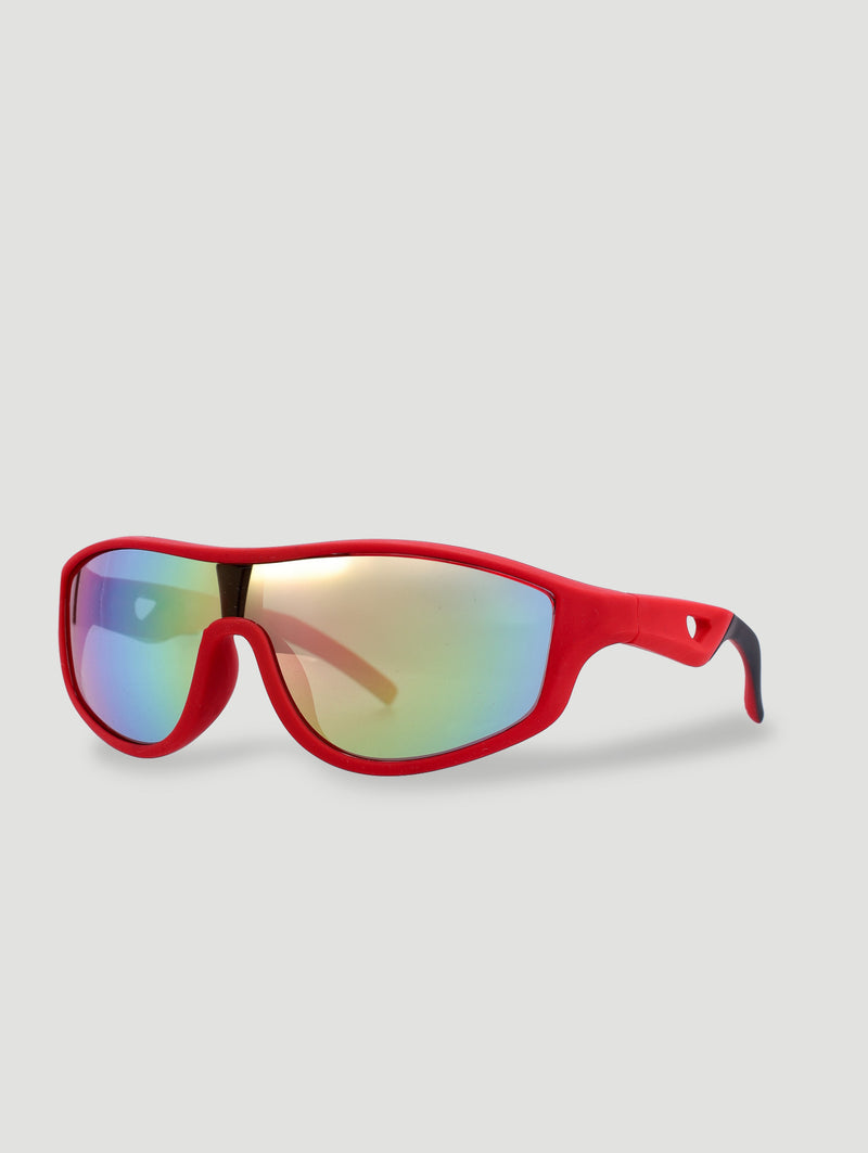 Pre-Boys Rubber Sports Visor Sunglasses - Black