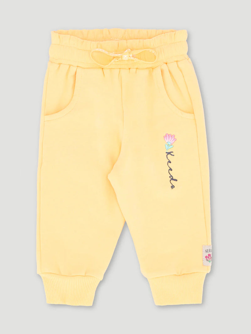 Keedo Baby Girls Yellow Paperbag Jogger