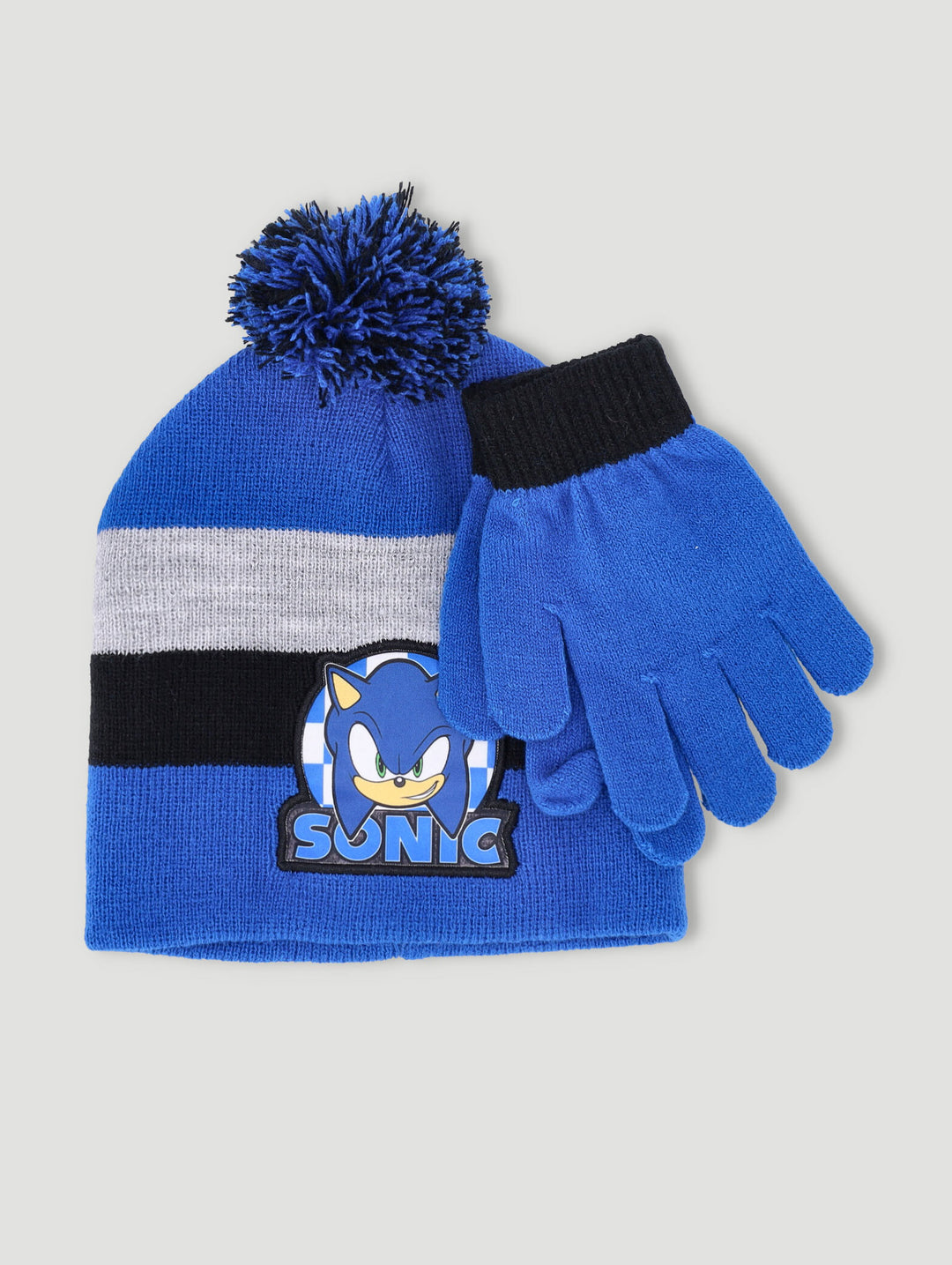 Pre-Boys Sonic Beanie And Glove Set - Black/Grey