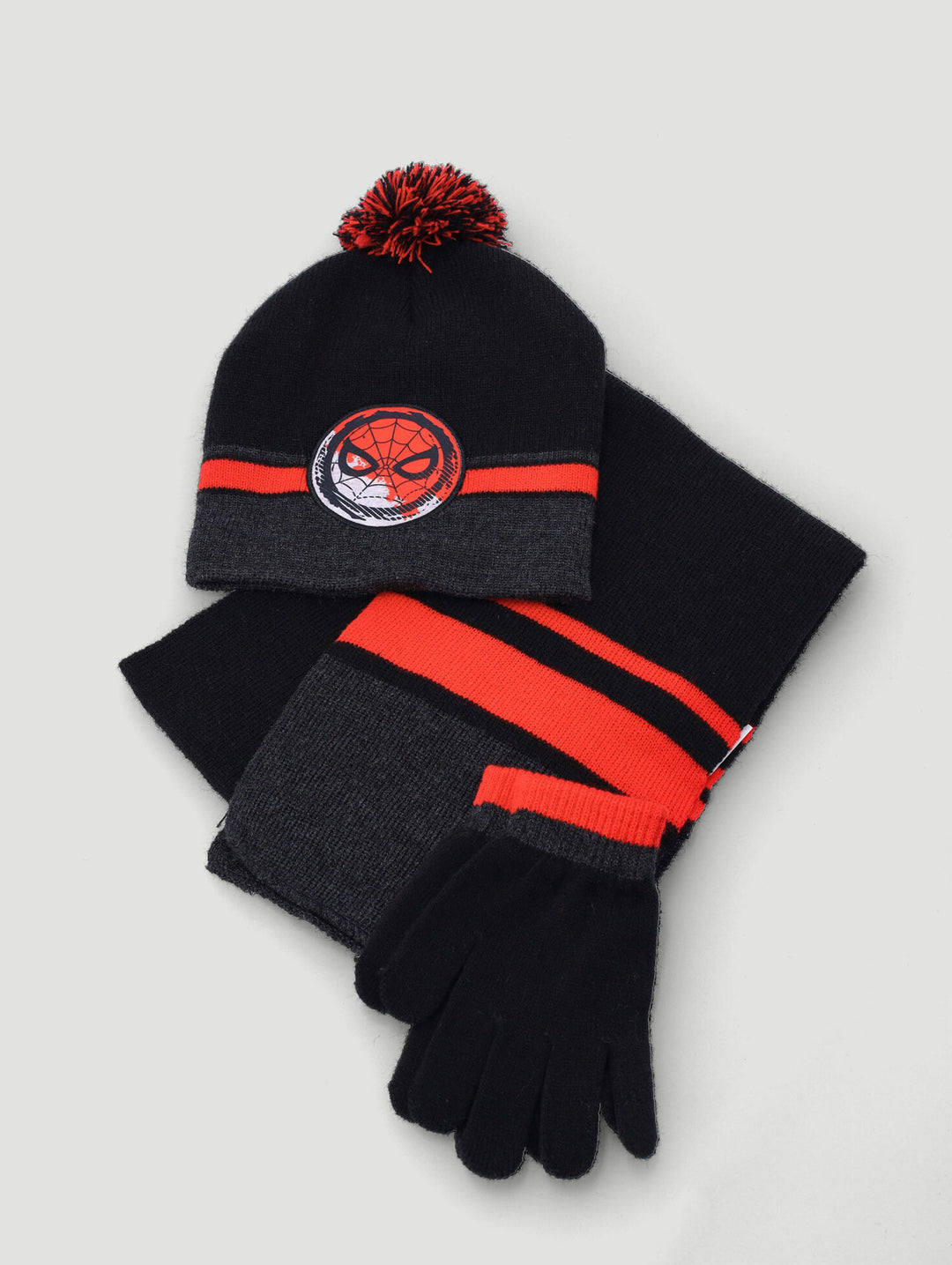 Pre-Boys Spiderman 3 Pack Beanie Glove Scarf Set - Red