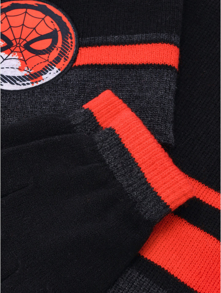 Pre-Boys Spiderman 3 Pack Beanie Glove Scarf Set - Red