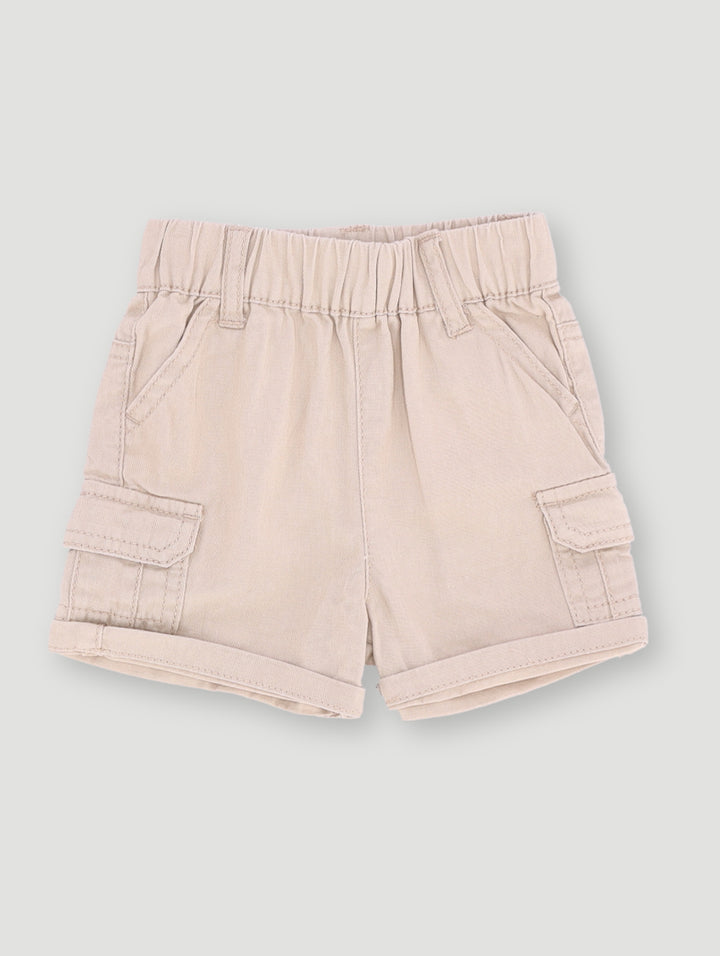 Baby Boys Twill Short - Light Stone