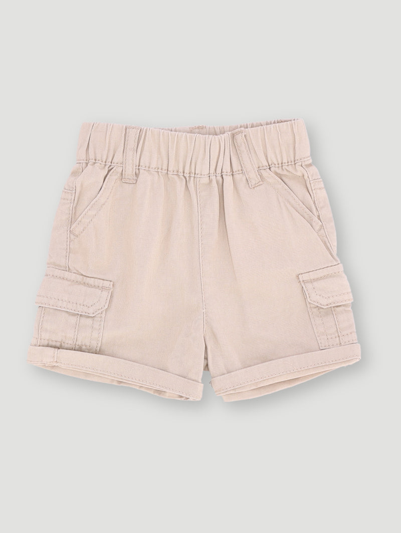 Baby Boys Twill Short - Light Stone