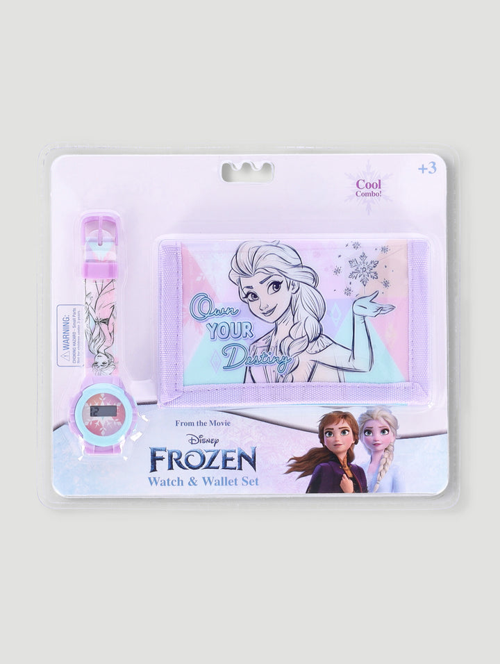 Pre-Girls Frozen Watch Wallet Set - Lilac