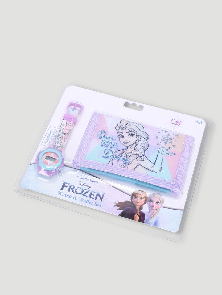 Pre-Girls Frozen Watch Wallet Set - Lilac